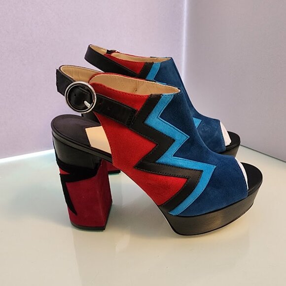 Brand new! Isa Tapia Multi-color Platform Star Heels - Picture 5 of 7